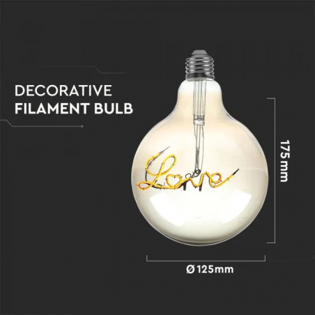 Bombilla filamento LED LOVE E27 G125 - 4W - 2200K
