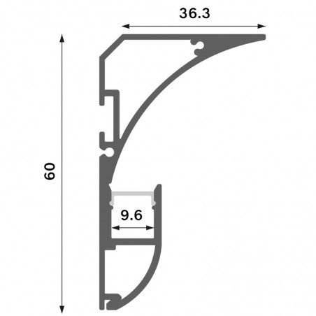 Perfil de Aluminio Beat Lacado Blanco - 2 Metros